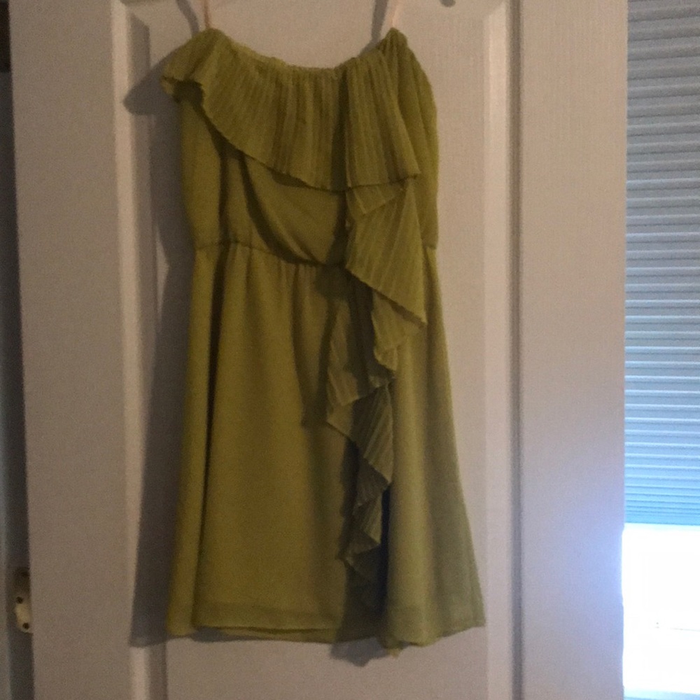 BCBGeneration chartreuse strapless dress